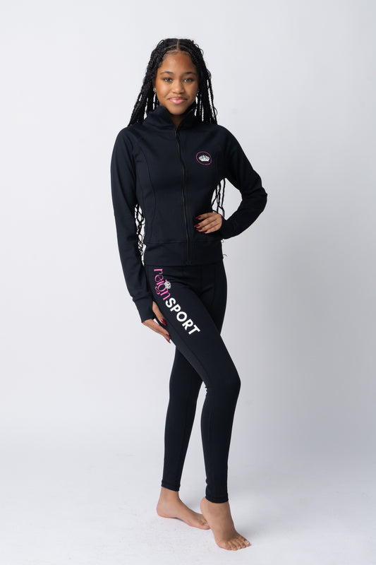 Women's Essentials Black Jacket & Leggings Set